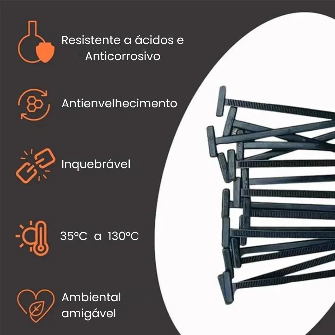 100 peças de fivela universal de nylon para abraçadeiras
