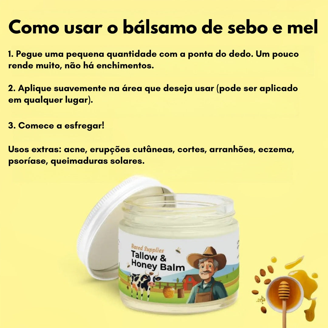 Bálsamo de sebo e mel - 2 oz