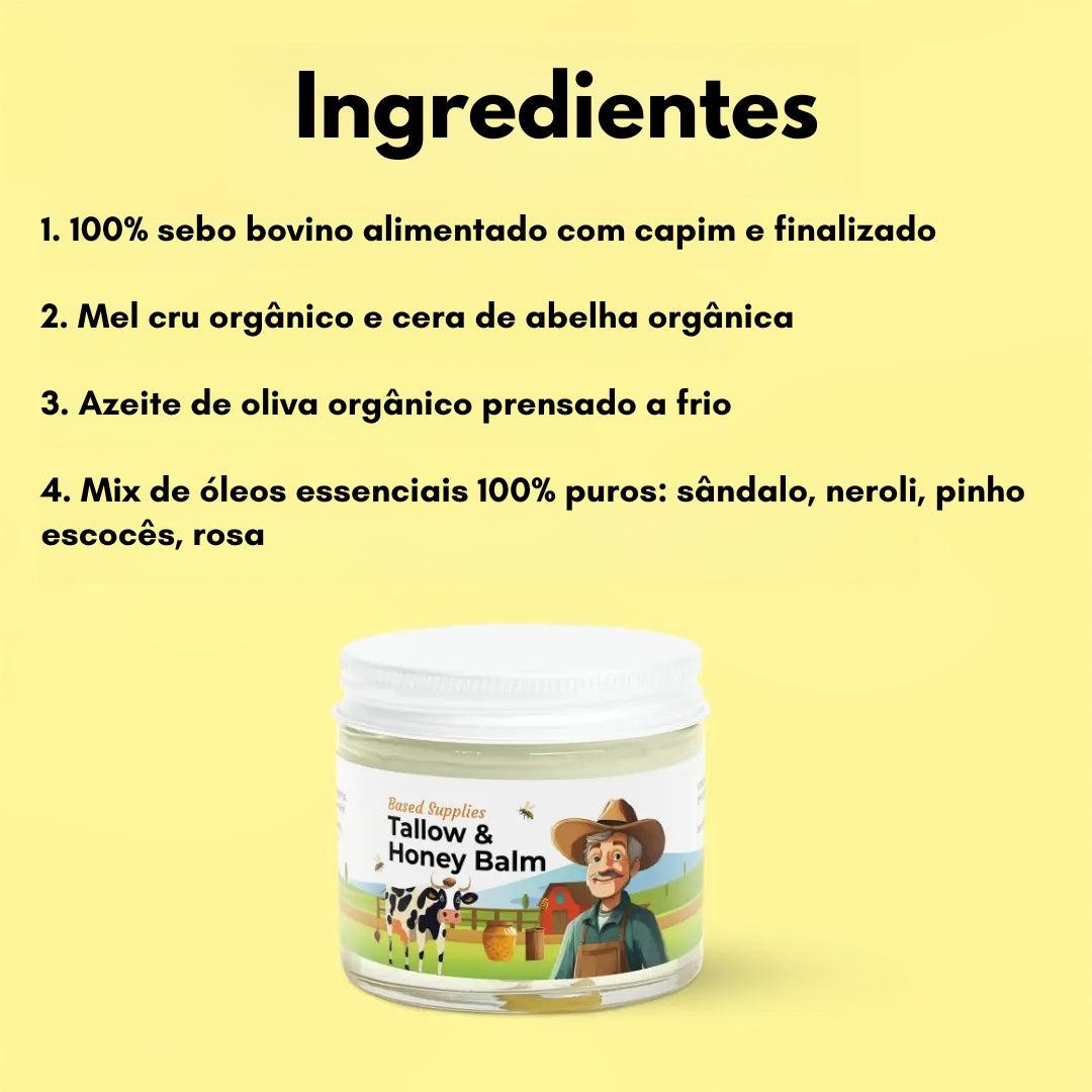 Bálsamo de sebo e mel - 2 oz