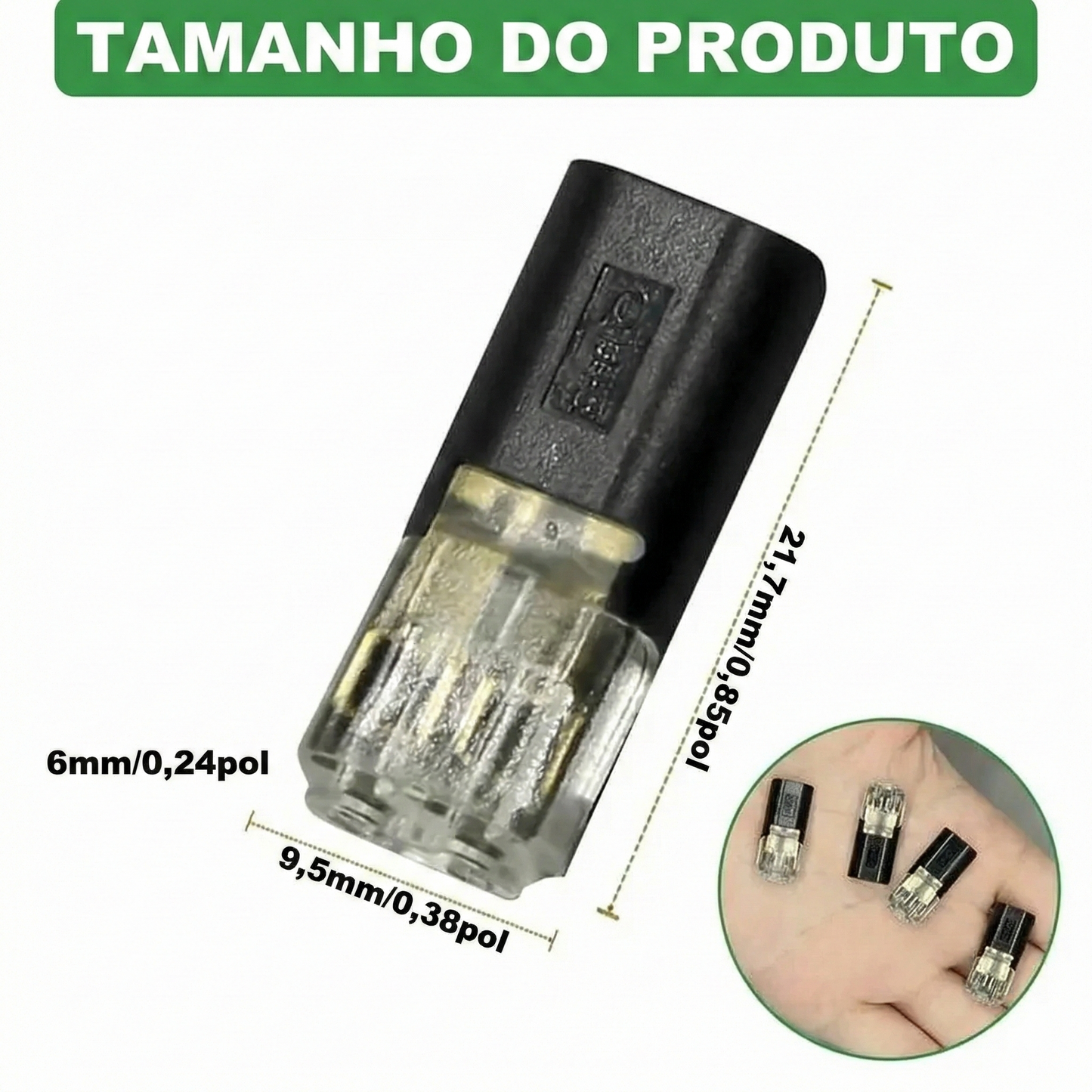 30 unidades - Conector de encaixe de fio duplo