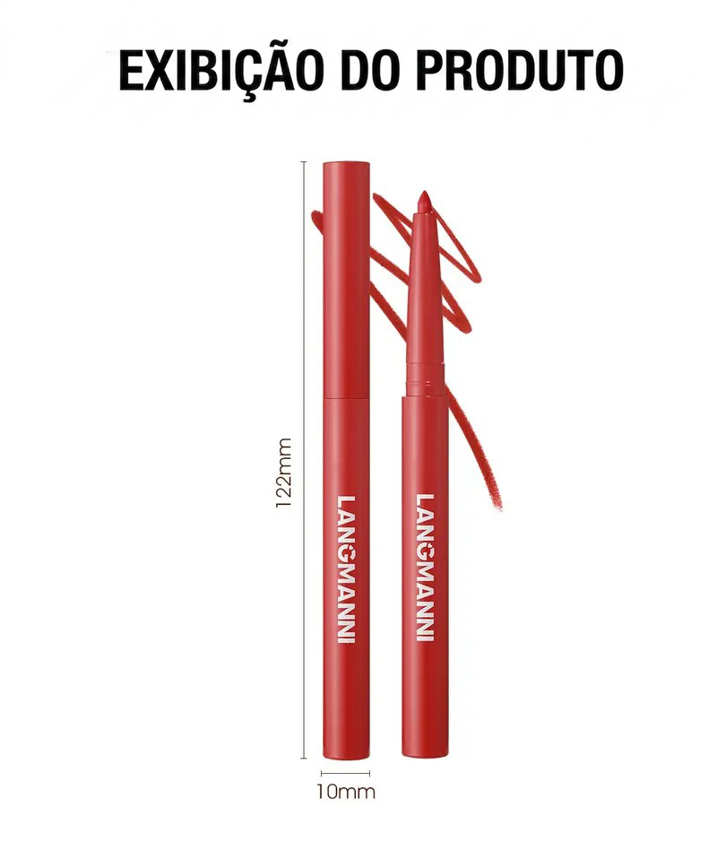 Contorno Labial Matte Duradouro Lápis à Prova d'Água 12 Unidades