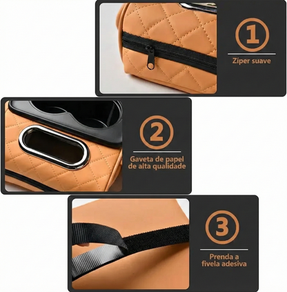 Almofada para apoio de braço de automóvel - Organizador 5 em 1