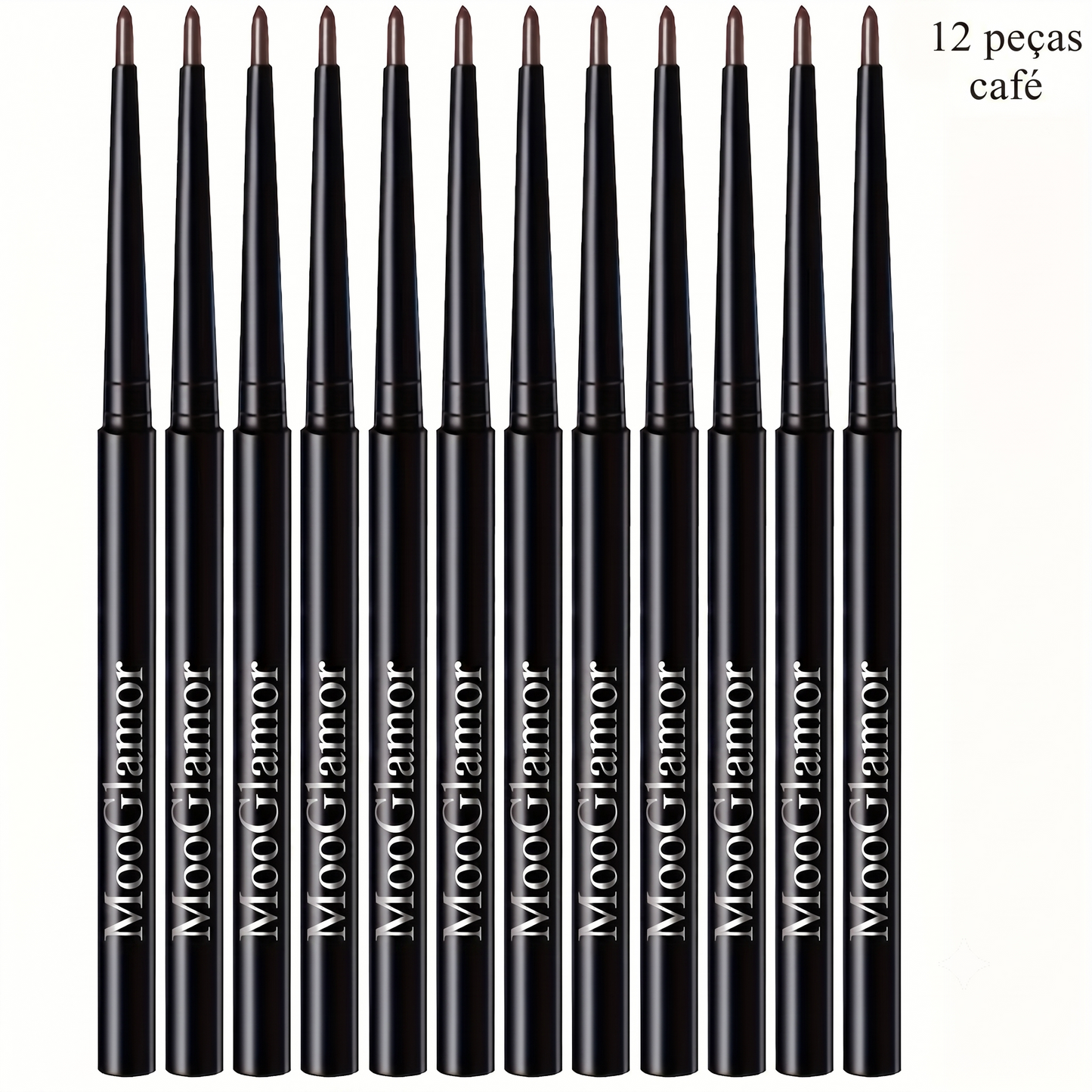 Kit com 12 eyeliners líquidos à prova de água de longa duração