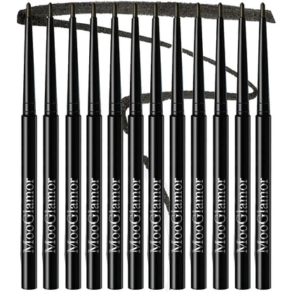 Kit com 12 eyeliners líquidos à prova de água de longa duração