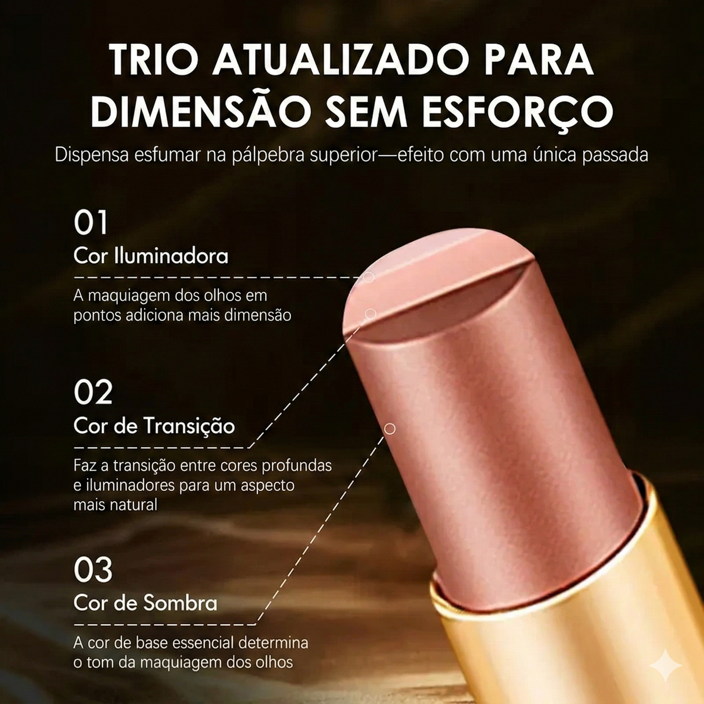 Sombra em stick 3 em 1 - À prova de água