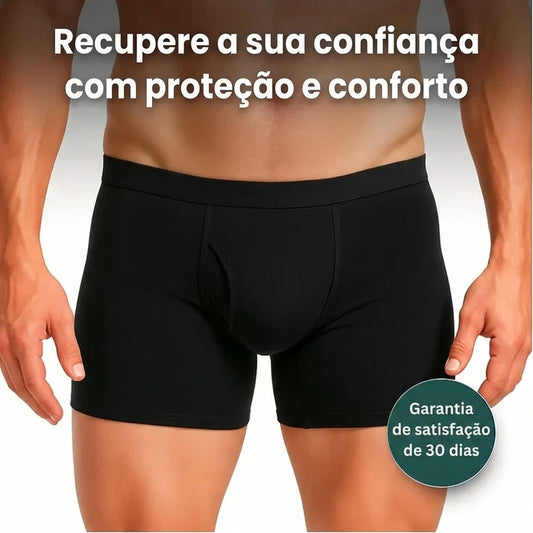 Cuecas boxer laváveis para incontinência urinária masculina