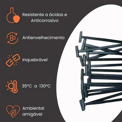 100 peças de fivela universal de nylon para abraçadeiras