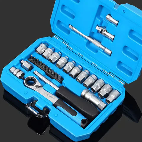 Kit de ferramentas universal de 29 peças com chaves de caixa, brocas e extensões