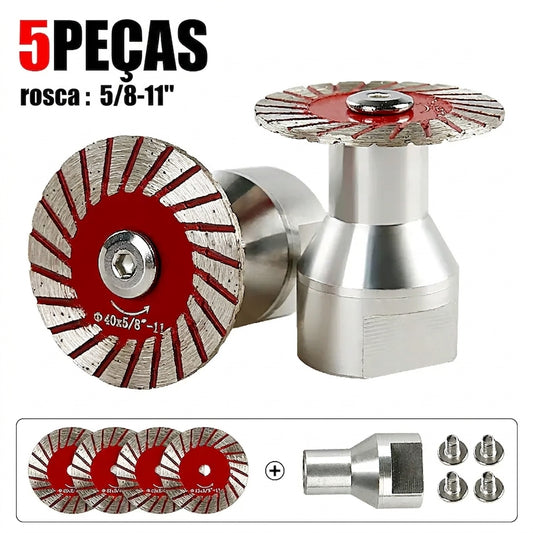 Embalagem Com 5 - Corte Preciso Lâminas de Serra Diamante 40mm Para Granito