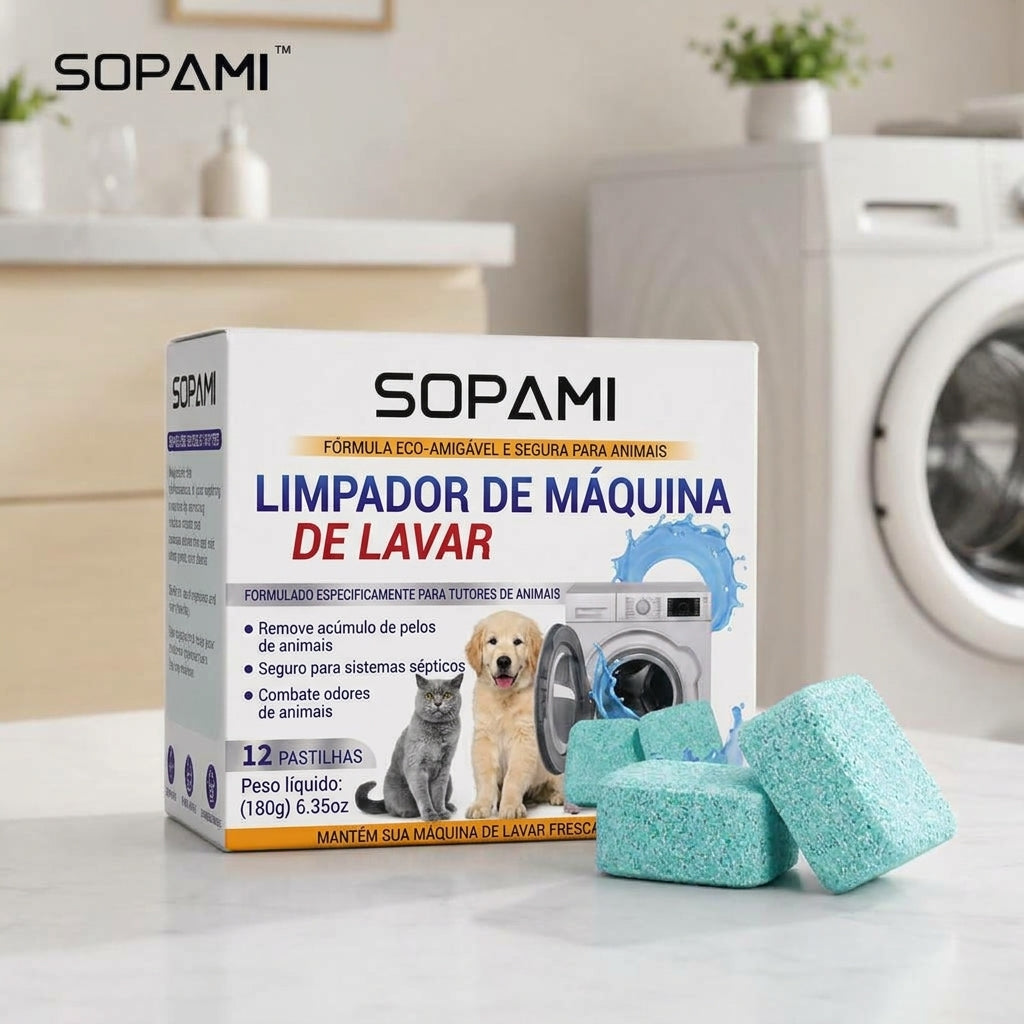 Embalagem com 12 - Pastilhas de Limpeza e Eliminação de Odores para Máquina de Lavar – Seguro