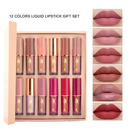 Kit com 12 – Conjunto de Batons Líquidos Matte Hidratantes de Longa Duração