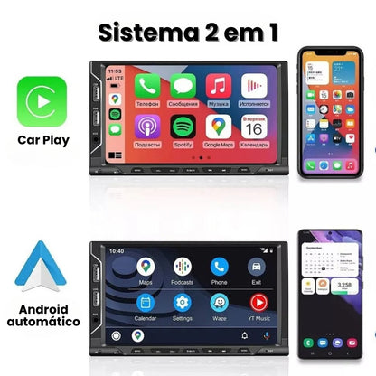 Adaptador Wireless 2 em 1 CarPlay e Android Auto Ponteira USB