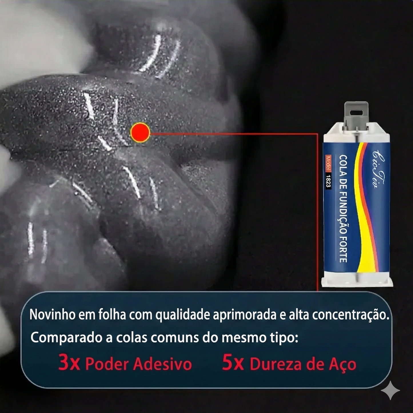 Cola de fundição melhorada (125 Gramas) - Reparação de metal