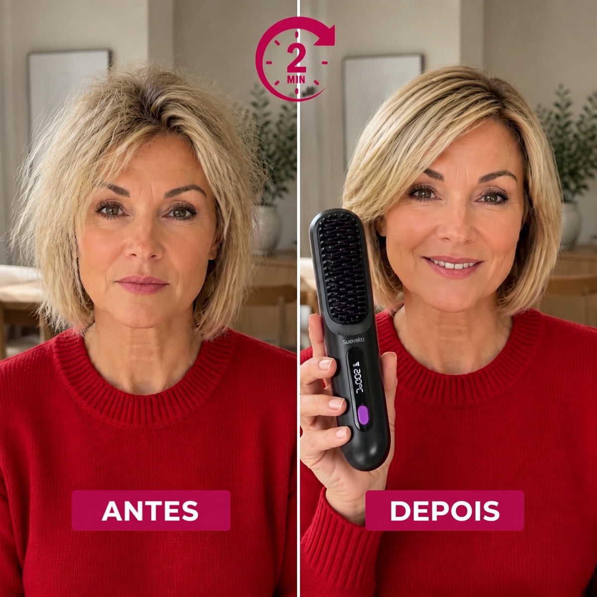 Escova Suava: para cabelos curtos, com aquele aspeto de quem acabou de sair do salão.