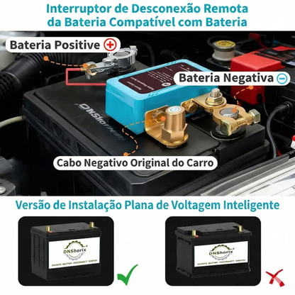Interruptor de segurança para automóvel, 12V 240A, interruptor remoto de desconexão da bateria, interruptor de segurança antirroubo, interruptor de corte/desligamento automático para automóvel, camião, barco, RV, ATV e embarcação.