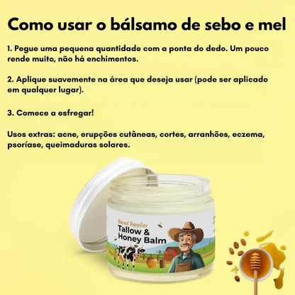 Bálsamo de sebo e mel - 2 oz