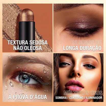 Sombra Cremosa 8 Cores Brilho Duradouro À Prova d'Água
