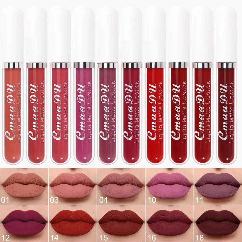 10 Unidades - Conjunto de Batons Matte de Longa Duração