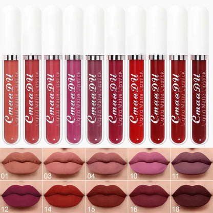 10 Unidades - Conjunto de Batons Matte de Longa Duração