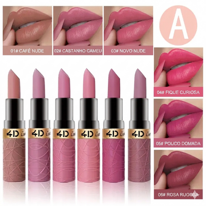 Hidratação e Cor Duradoura Kit de Batons Matte Cremosos