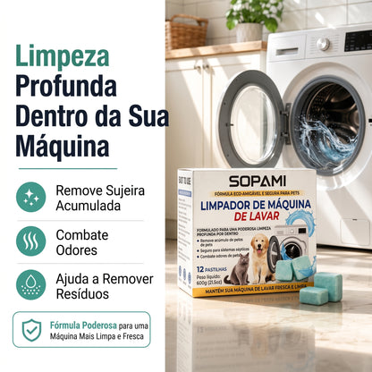 Embalagem com 12 - Pastilhas de Limpeza e Eliminação de Odores para Máquina de Lavar – Seguro