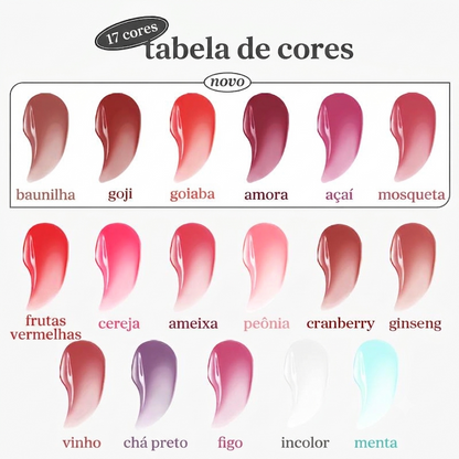 Hidratação e cor duradoura com tinta labial brilhante portátil