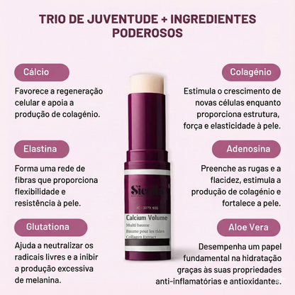 Bálsamo facial de colagénio e cálcio