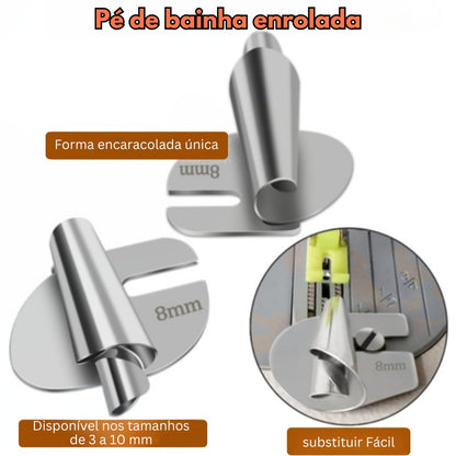 Calcador para bainha enrolada 8 peças