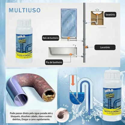 Agente de desentupimento de tubagens - Dissolve obstruções