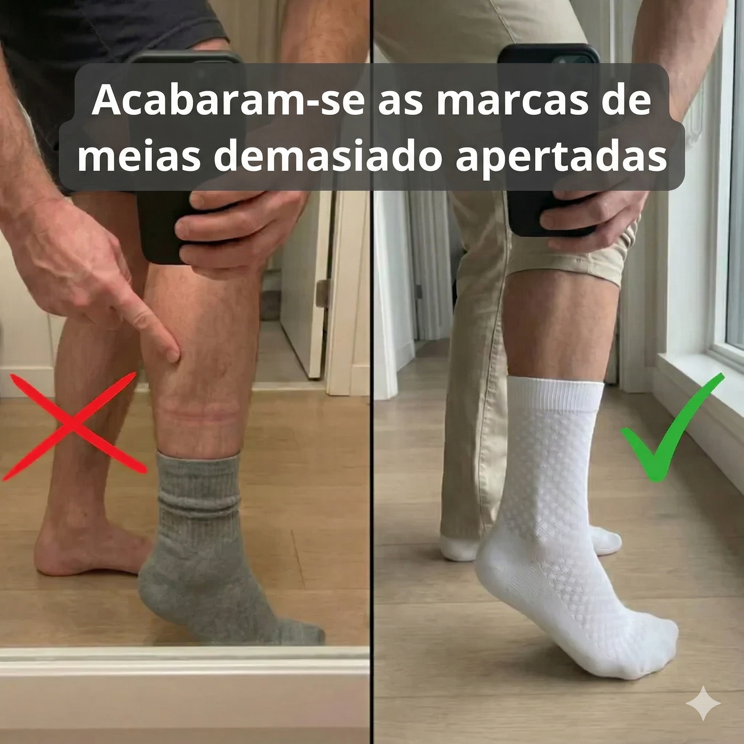 Meias de bambu sem costura