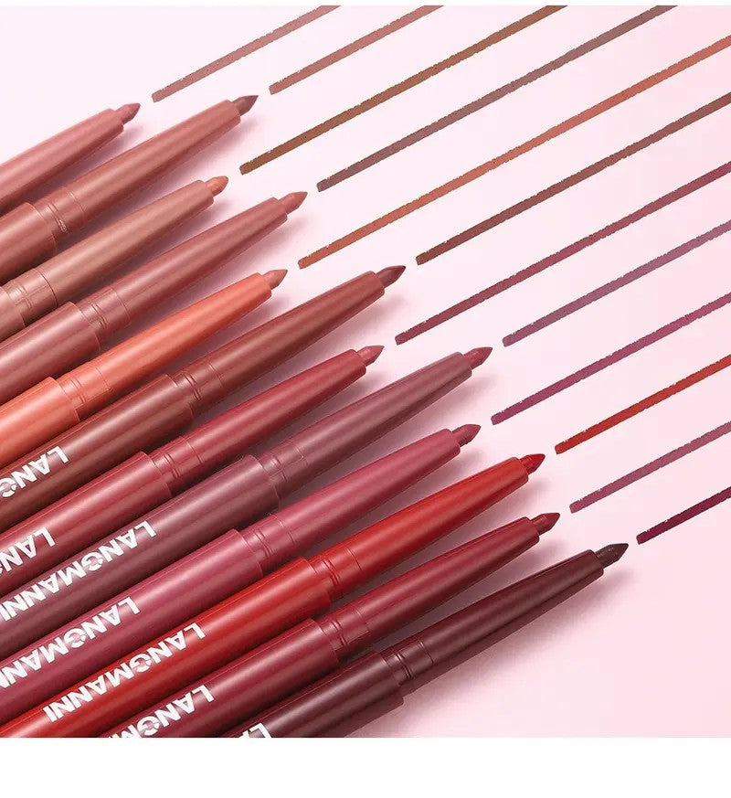 Contorno Labial Matte Duradouro Lápis à Prova d'Água 12 Unidades