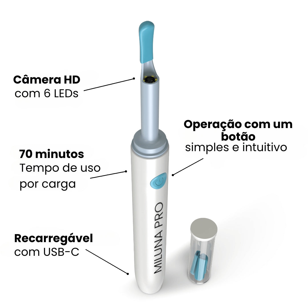 Limpador de ouvidos inteligente com câmara HD