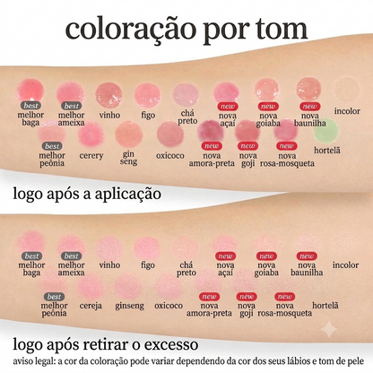 Hidratação e cor duradoura com tinta labial brilhante portátil
