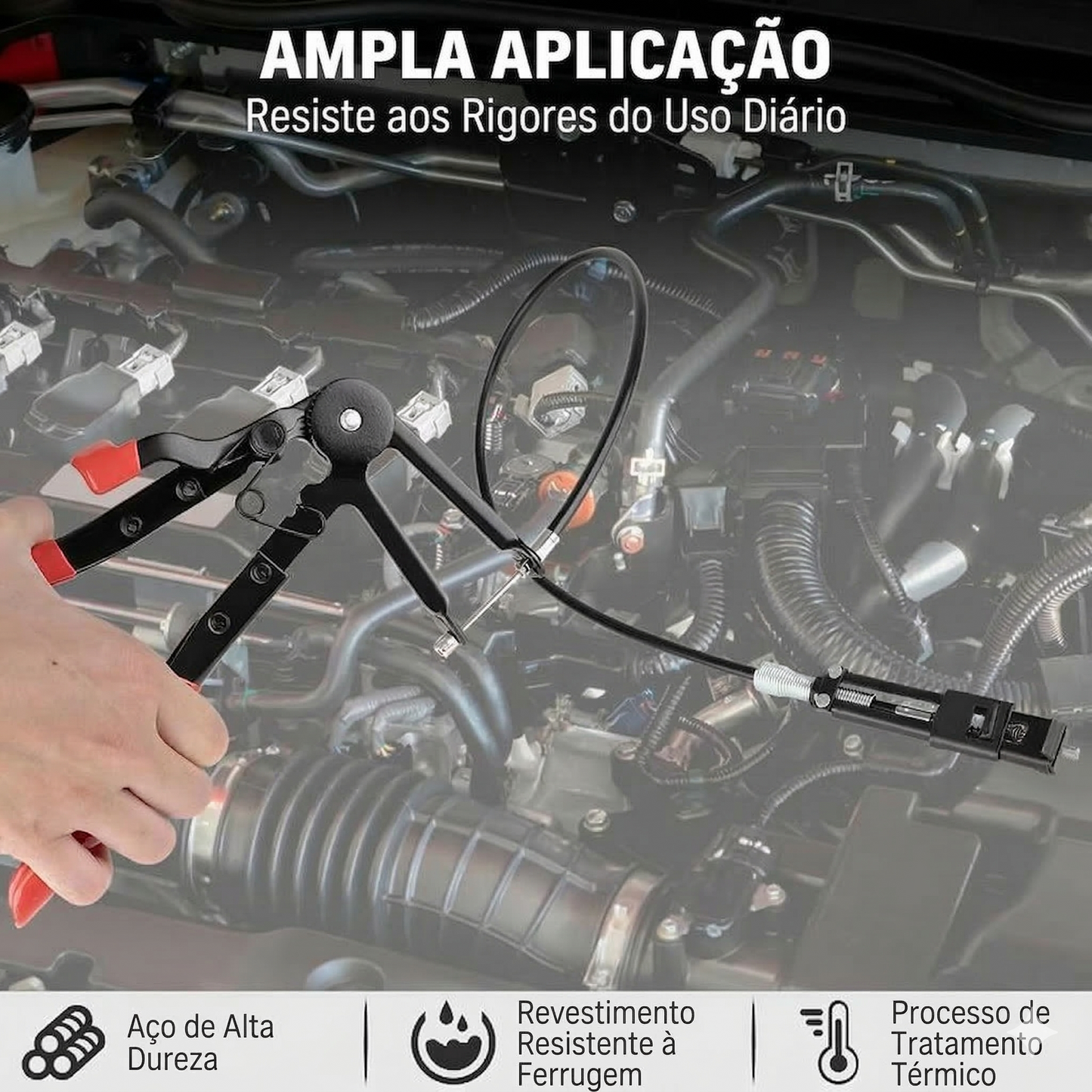 (9 peças) - Conjunto de alicates para abraçadeiras de mangueira - Braço comprido