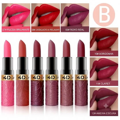 Hidratação e Cor Duradoura Kit de Batons Matte Cremosos