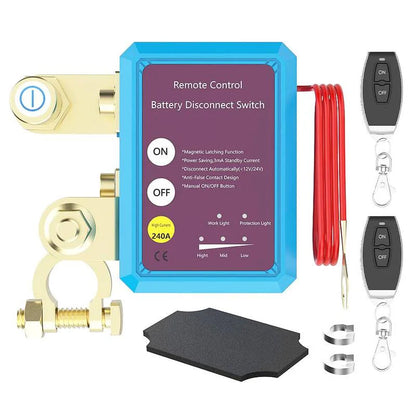 Interruptor de segurança para automóvel, 12V 240A, interruptor remoto de desconexão da bateria, interruptor de segurança antirroubo, interruptor de corte/desligamento automático para automóvel, camião, barco, RV, ATV e embarcação.