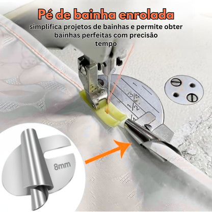 Calcador para bainha enrolada 8 peças