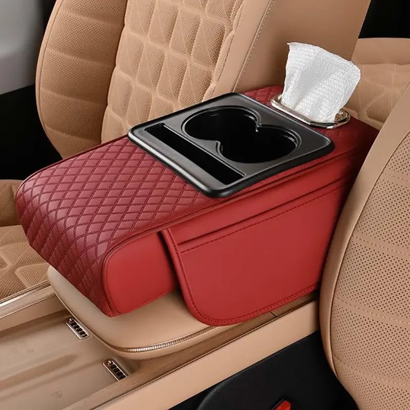 Almofada para apoio de braço de automóvel - Organizador 5 em 1