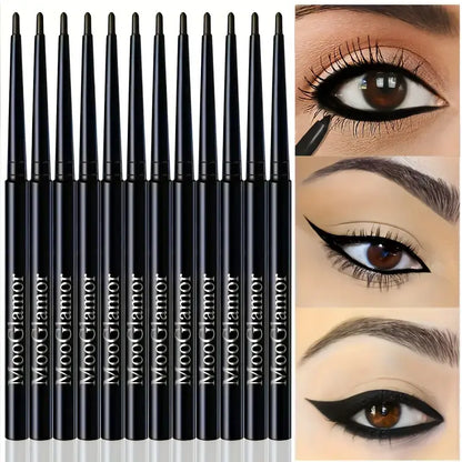 Kit com 12 eyeliners líquidos à prova de água de longa duração
