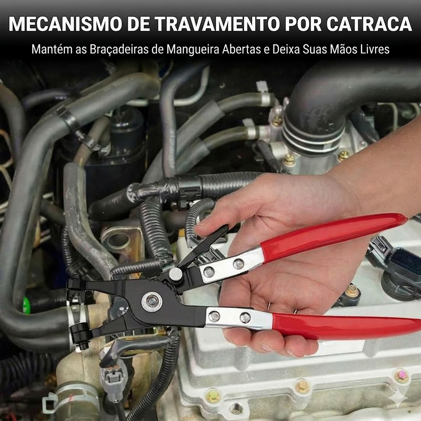 (9 peças) - Conjunto de alicates para abraçadeiras de mangueira - Braço comprido