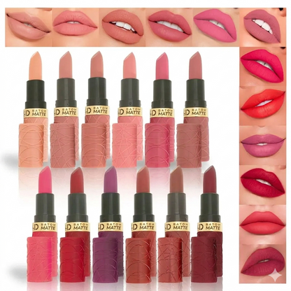 Hidratação e Cor Duradoura Kit de Batons Matte Cremosos