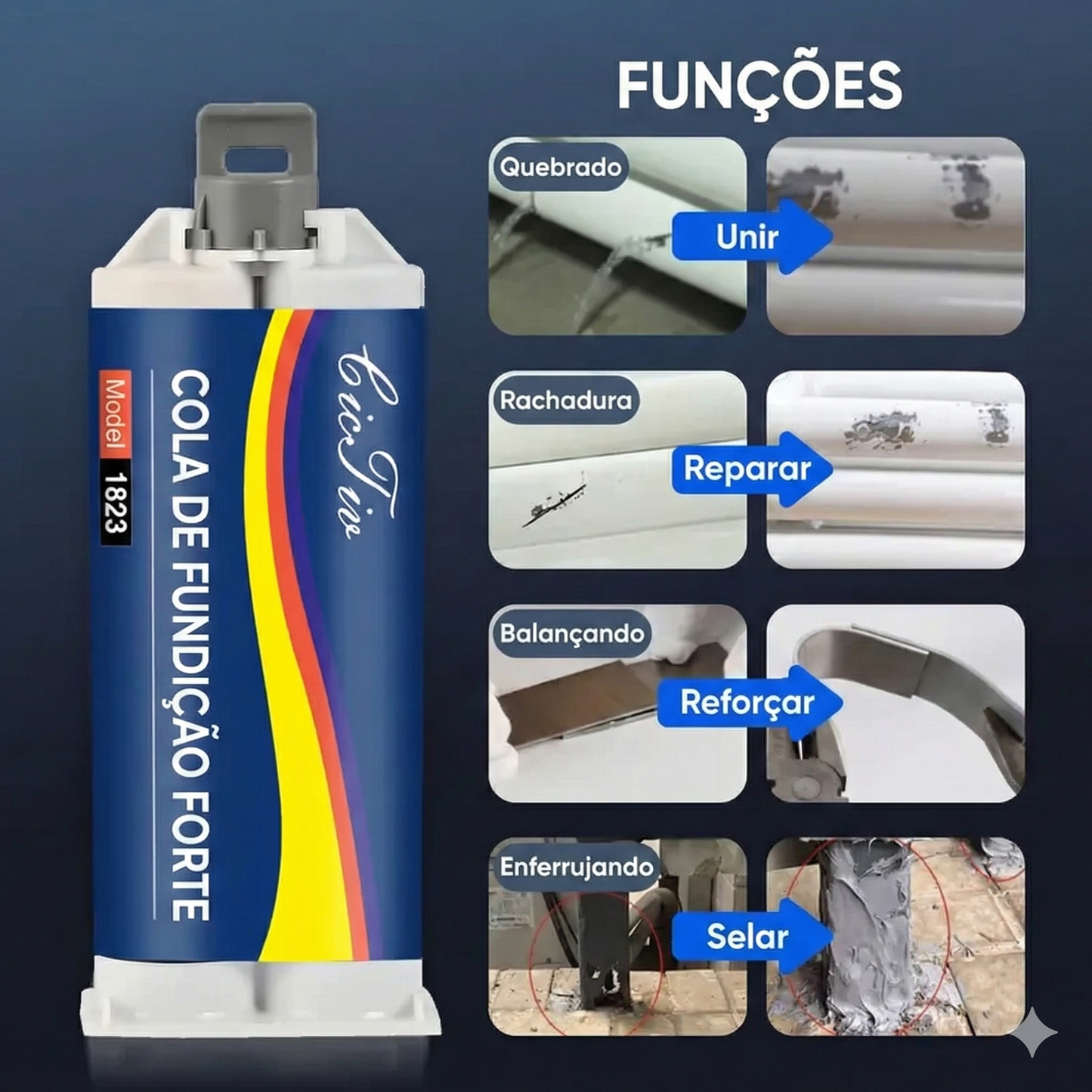 Cola de fundição melhorada (125 Gramas) - Reparação de metal