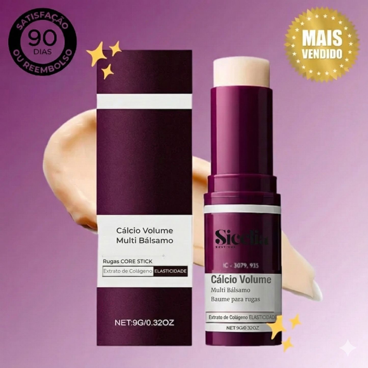 Bálsamo facial de colagénio e cálcio