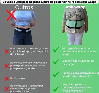 Lumbowrap® - A faixa completa para quadril e região lombar para caminhar e ficar em pé com mais facilidade (estenose espinhal, ciática, dor lombar)