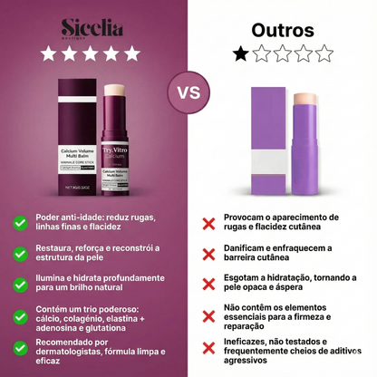 Bálsamo facial de colagénio e cálcio