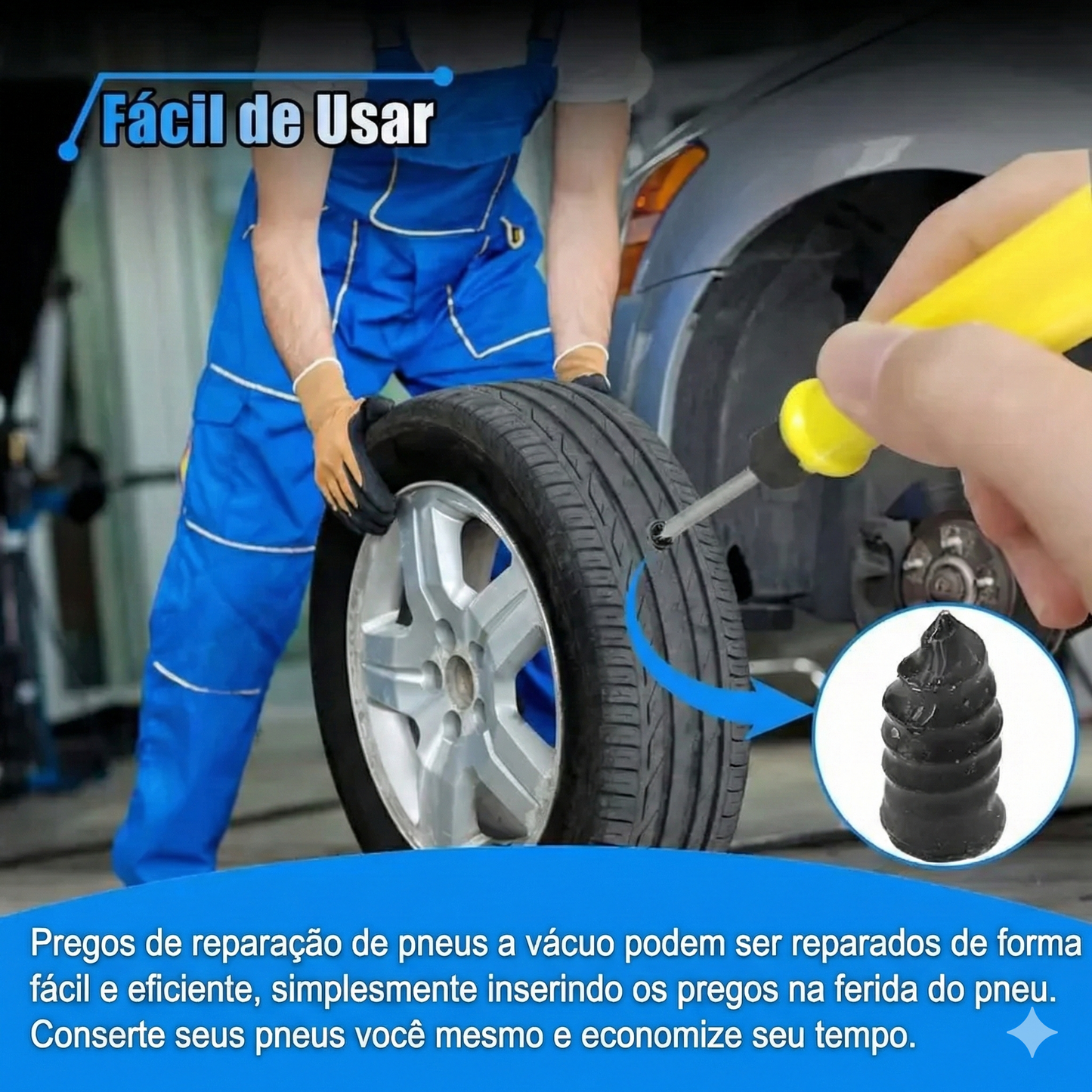 60 Unidades - Parafusos para Reparação de Pneus