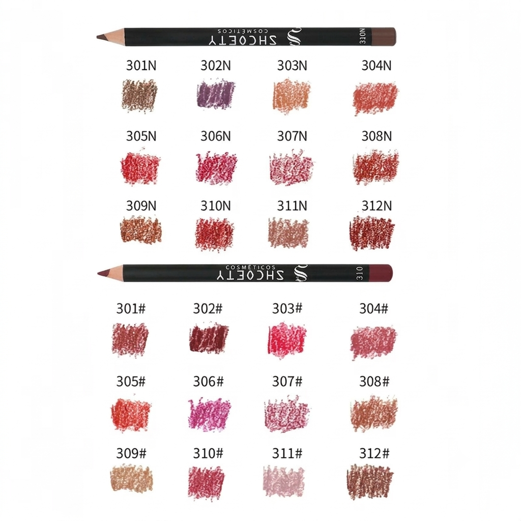 Lábios Definidos Lápis de Contorno Matte Longa Duração Kit 12pcs