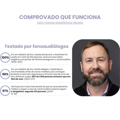 WaxClean™ | Limpeza inteligente dos ouvidos com tecnologia avançada