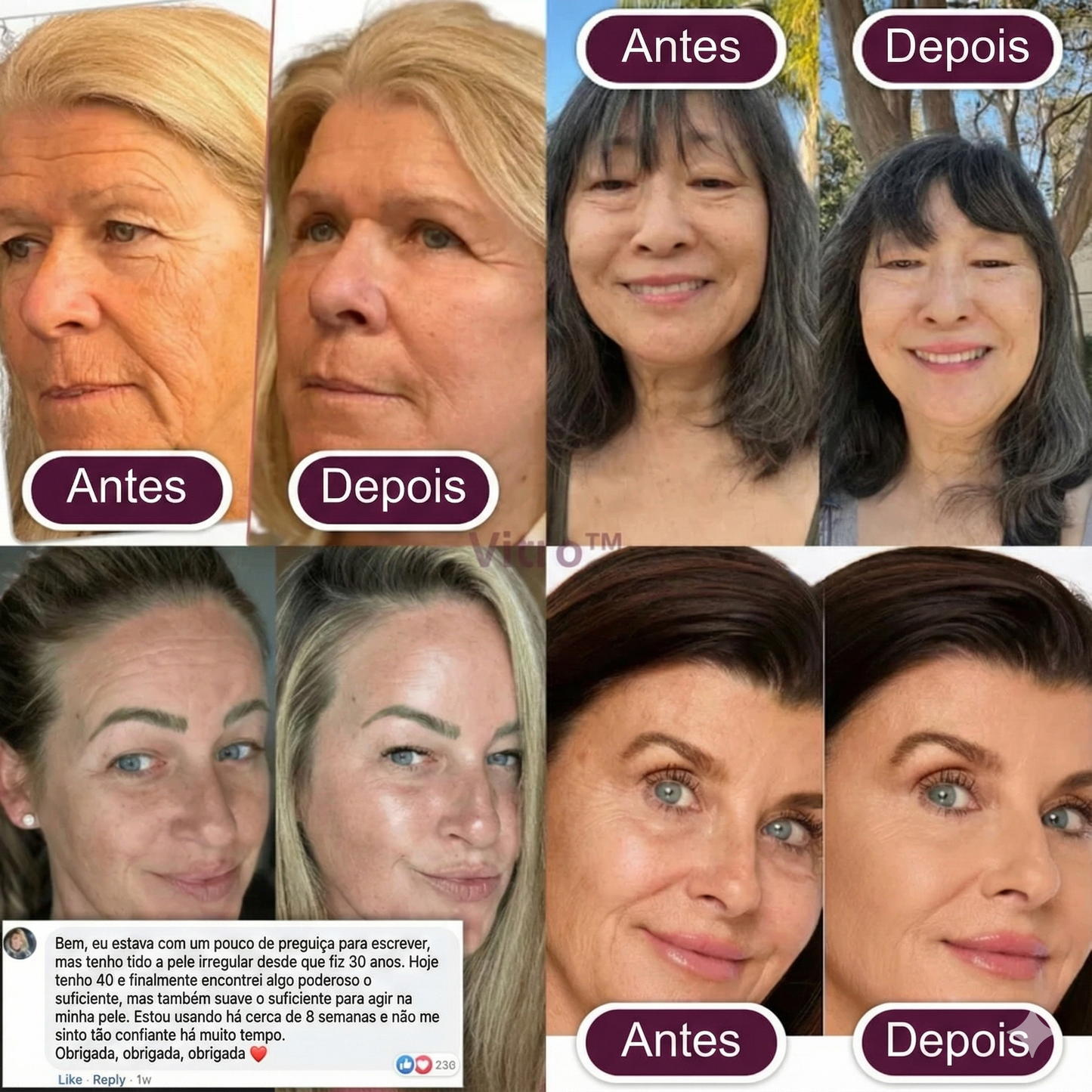 Bálsamo facial de colagénio e cálcio