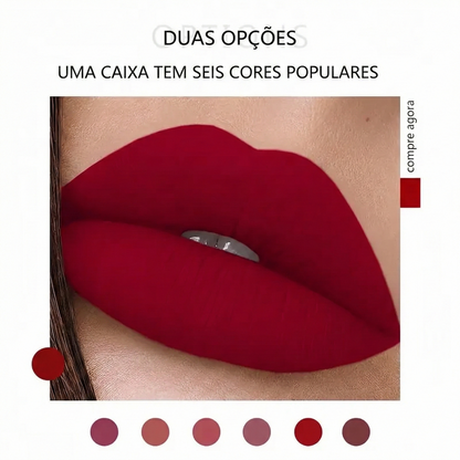 Conjunto de 6 batons líquidos mate de longa duração
